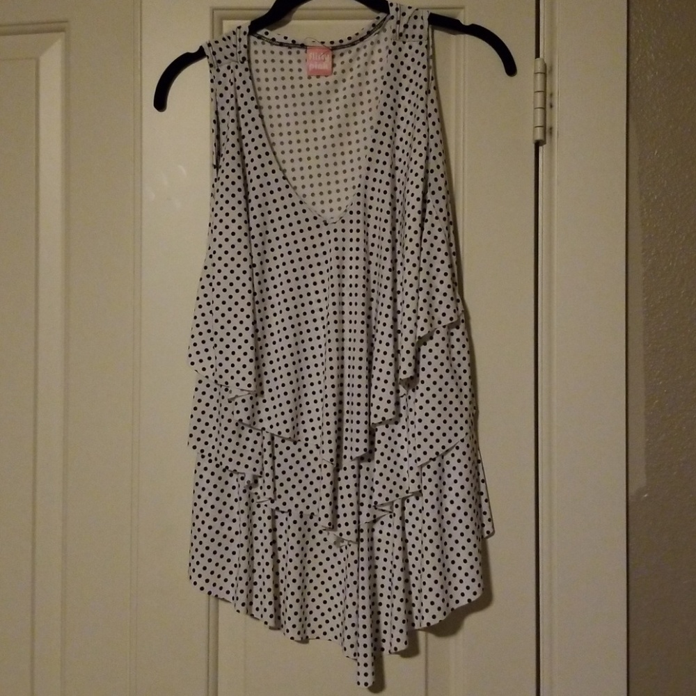 Polka dot ruffled top